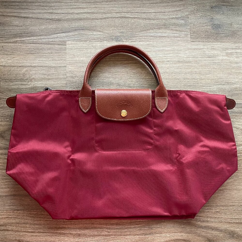 Longchamp Le Pliage Nylon Satchel - Burgundy    $22